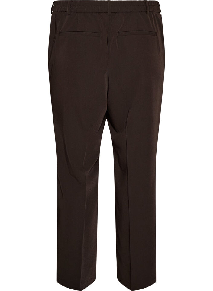 High-waist op maat gemaakte broek met geperste plooien, Bruin, Packshot image number 1
