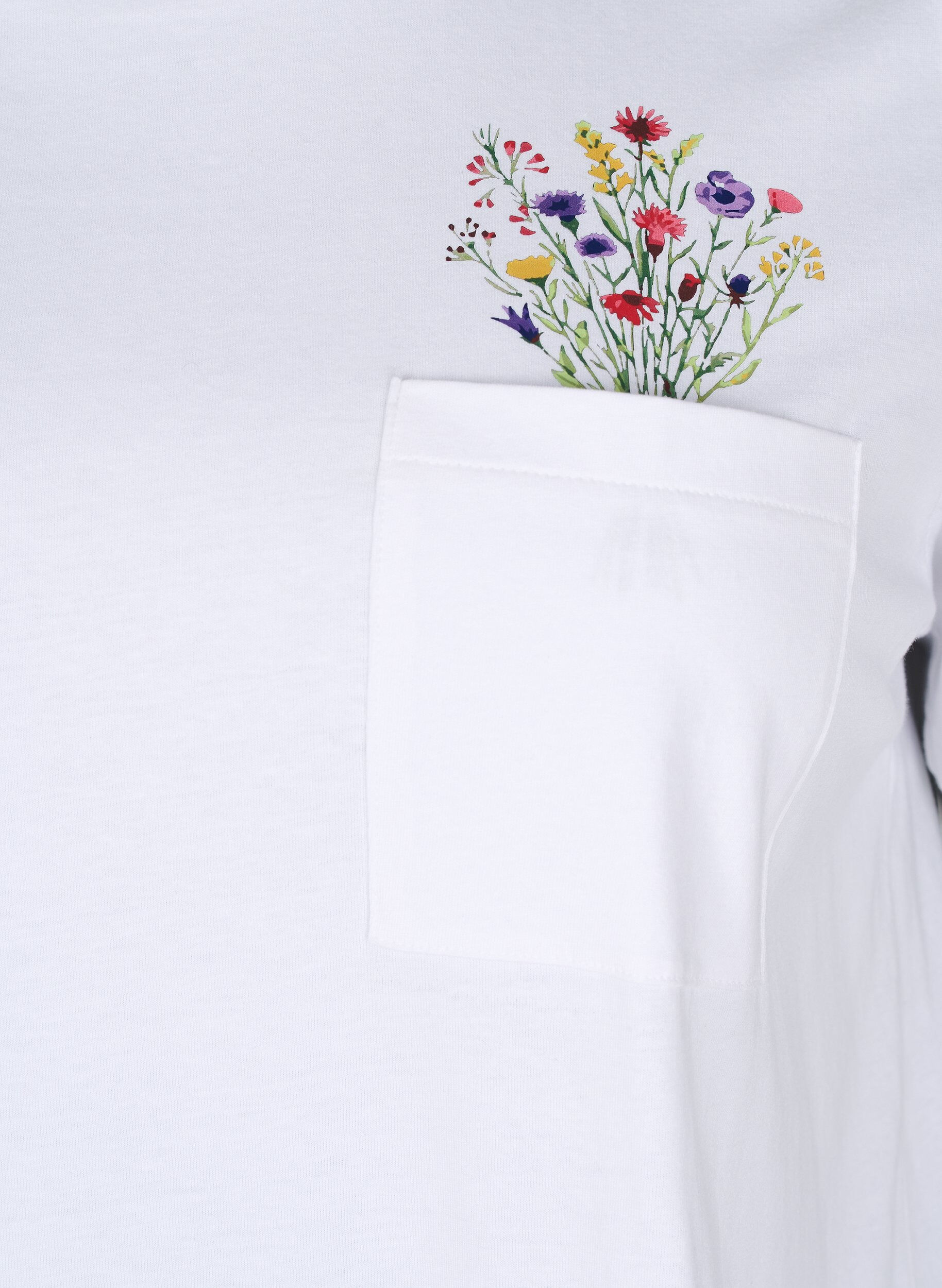 Zizzi T-shirt met borstzakje, Wit, Packshot image number 2