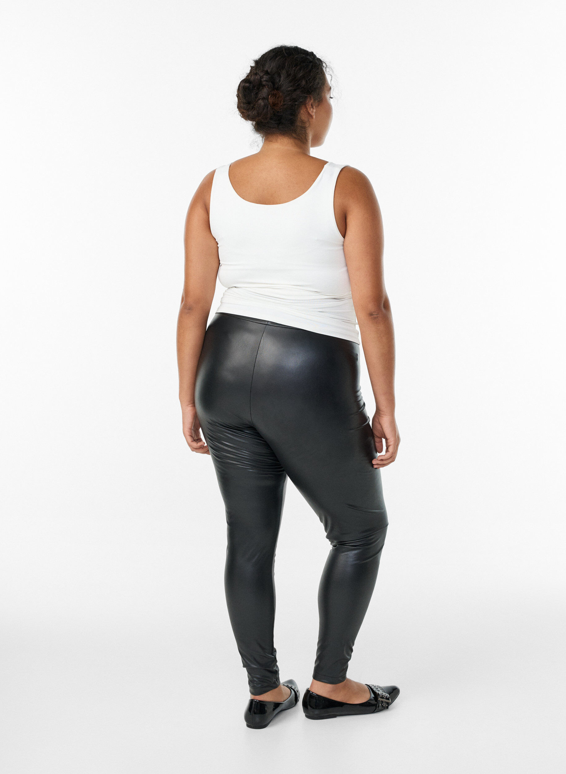Zizzi Gecoate leggings met voering, Zwart, Model image number 2