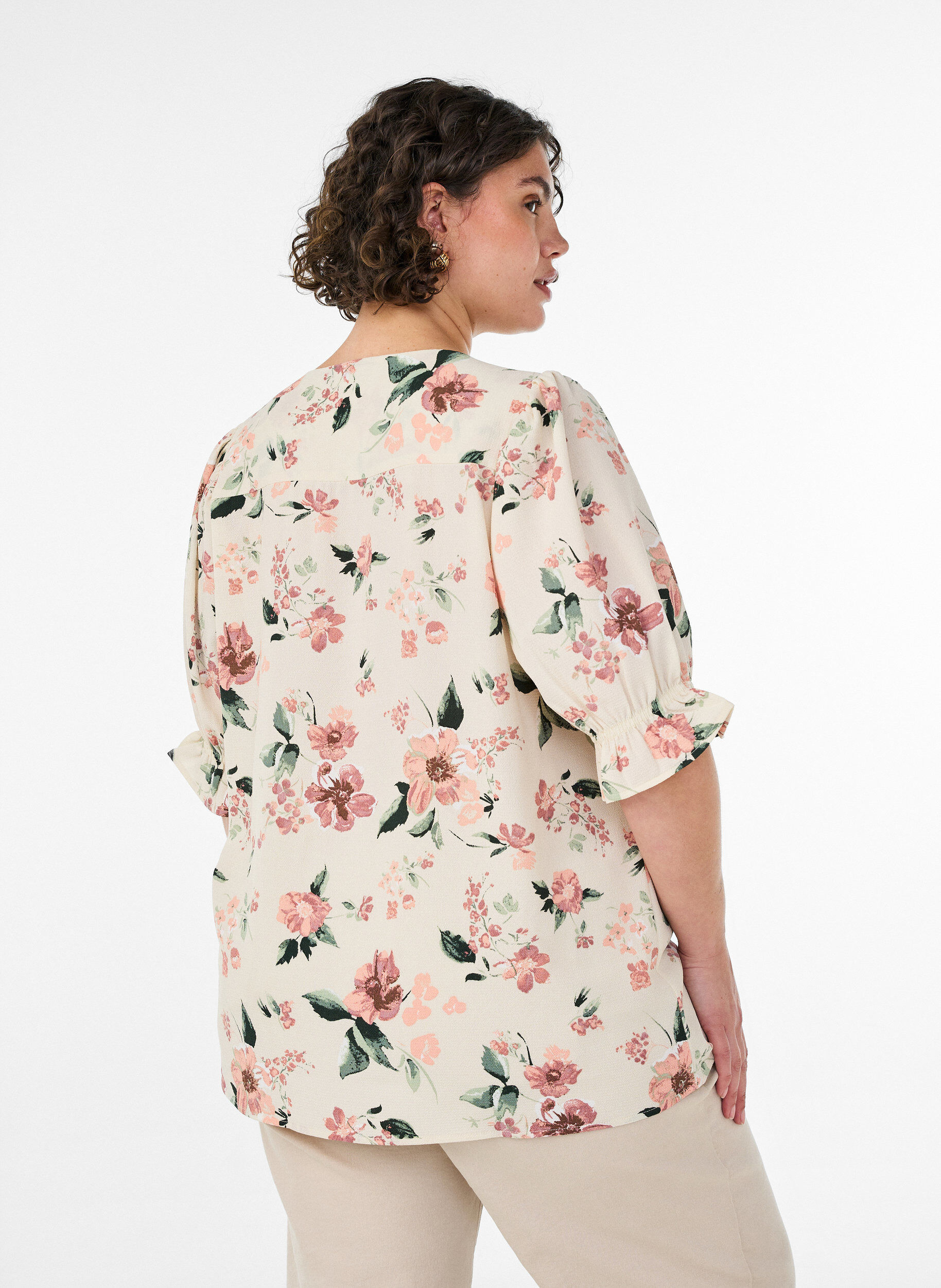 ZizziShirtblouse met 1/2 mouwen, Rood, Model image number 2