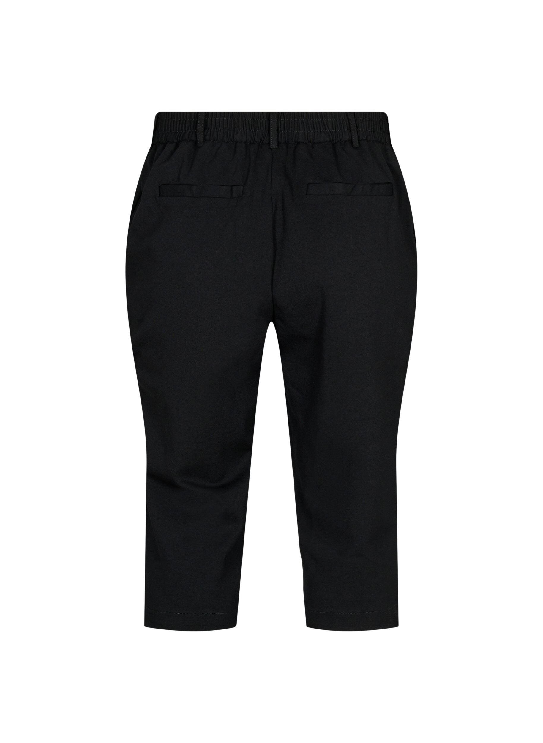 Zizzi Broek in viscosemix, Black, Packshot image number 1