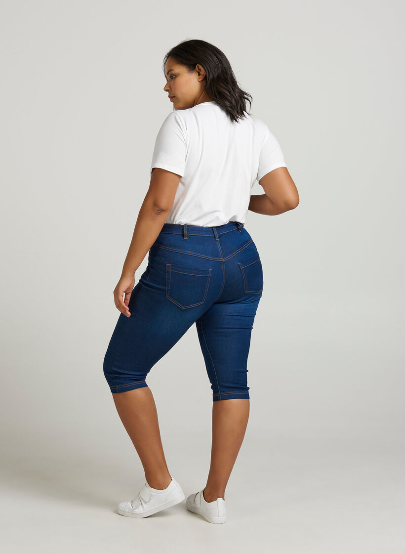 Slim fit Emily capri jeans, Blauw, Model image number 2