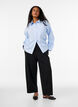 Losse jerseybroek met hoge taille, Zwart, Model image number 0