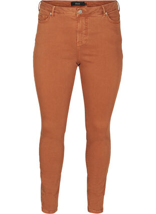 Super slim fit Amy jeans met hoge taille, Brown ASS, Packshot image number 0