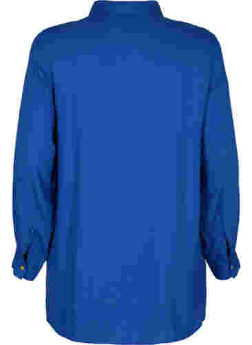 Viscose blouse met lange mouwen en overhemdkraag, Surf the web, Packshot image number 1