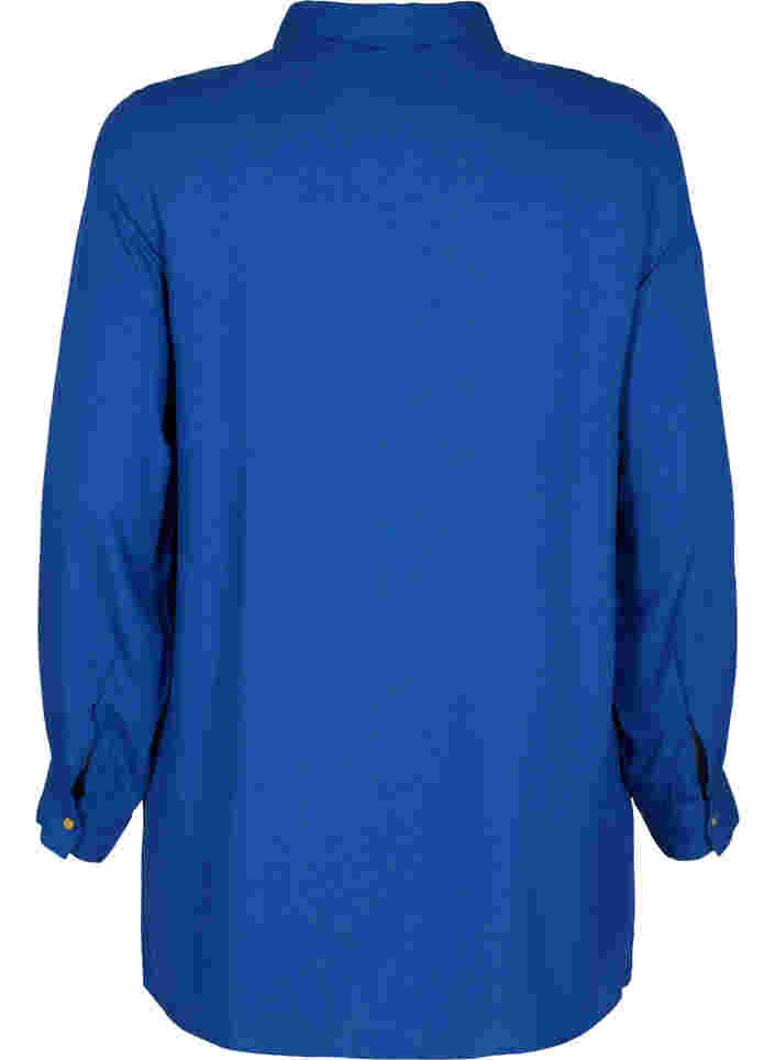 Viscose blouse met lange mouwen en overhemdkraag, Surf the web, Packshot image number 1