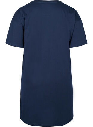 Katoenen T-shirt jurk met print details, Navy Blazer, Packshot image number 1