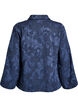 Blouse met V-hals en geweven textuurpatroon, Blauw, Packshot image number 1