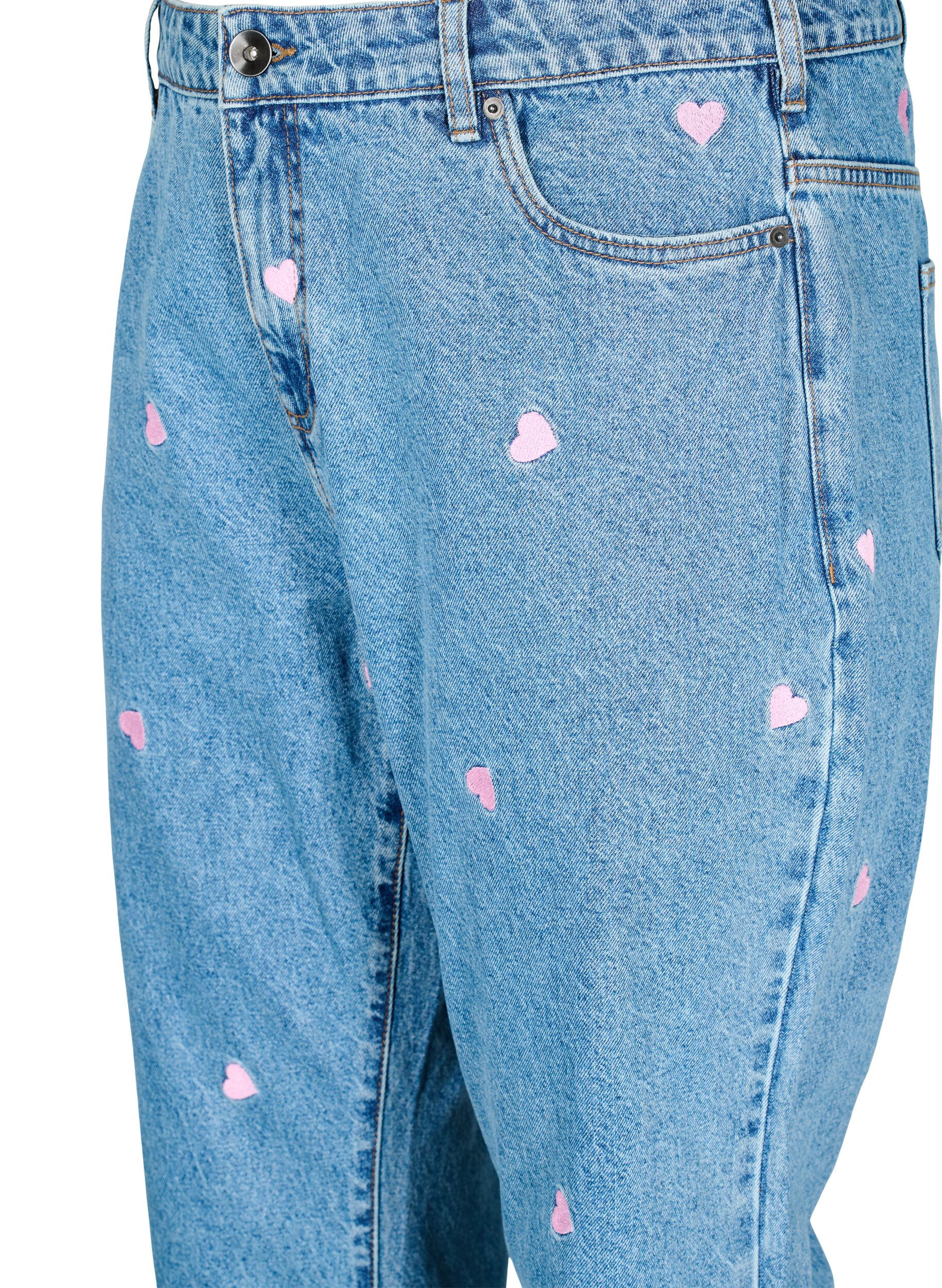 Zizzi Hoge taille Gemma jeans met lippen, Blauw, Packshot image number 2