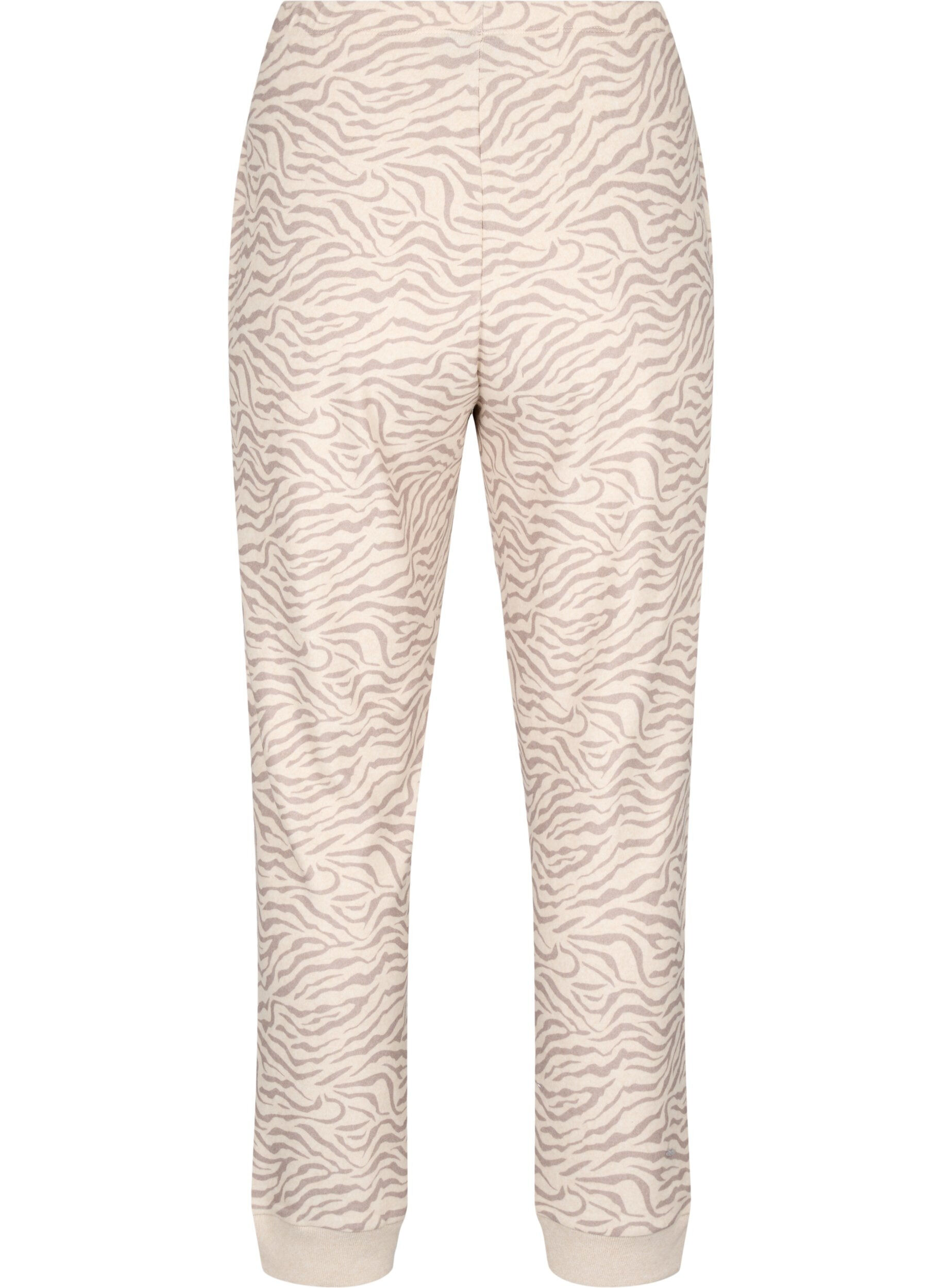 Zizzi Velours broek met print, Pink Tint AOP, Packshot image number 1