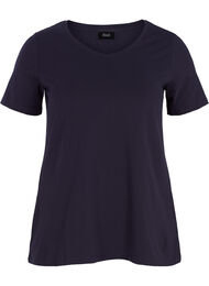 Basic t-shirt in effen kleur met katoen, Blauw