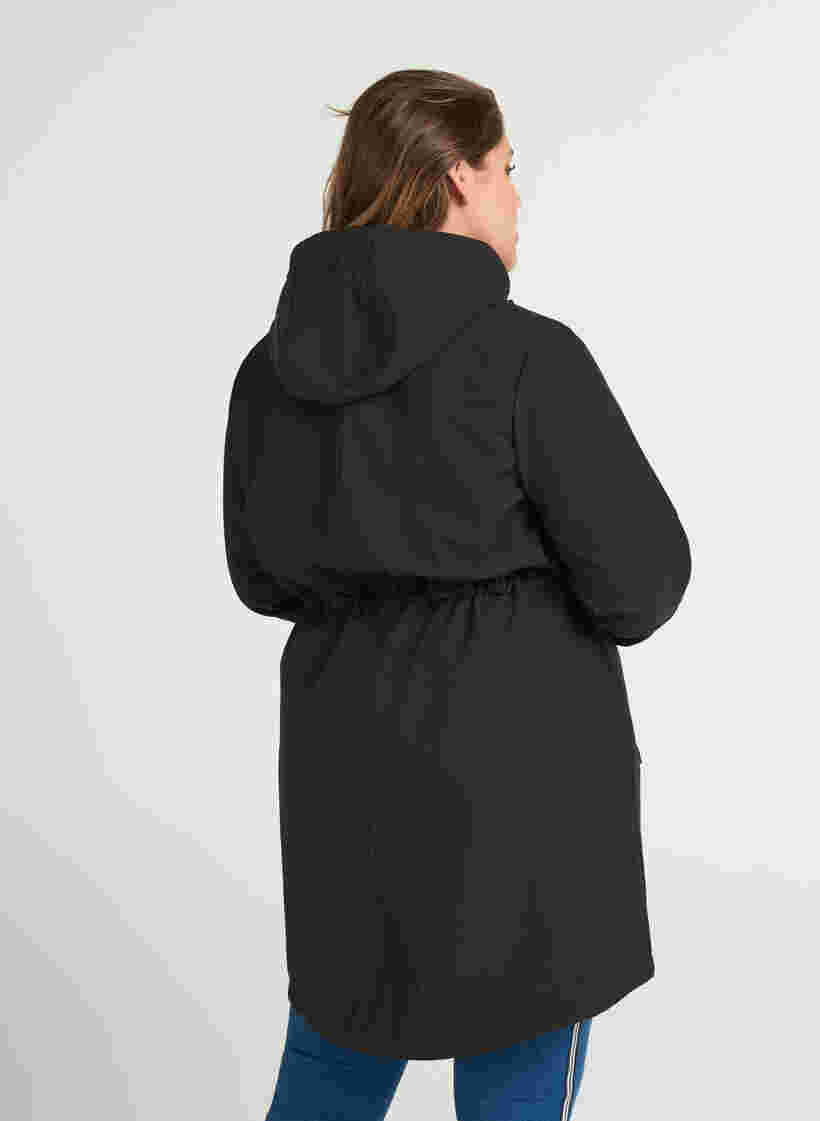 Softshell jas met capuchon, Black solid, Model image number 1