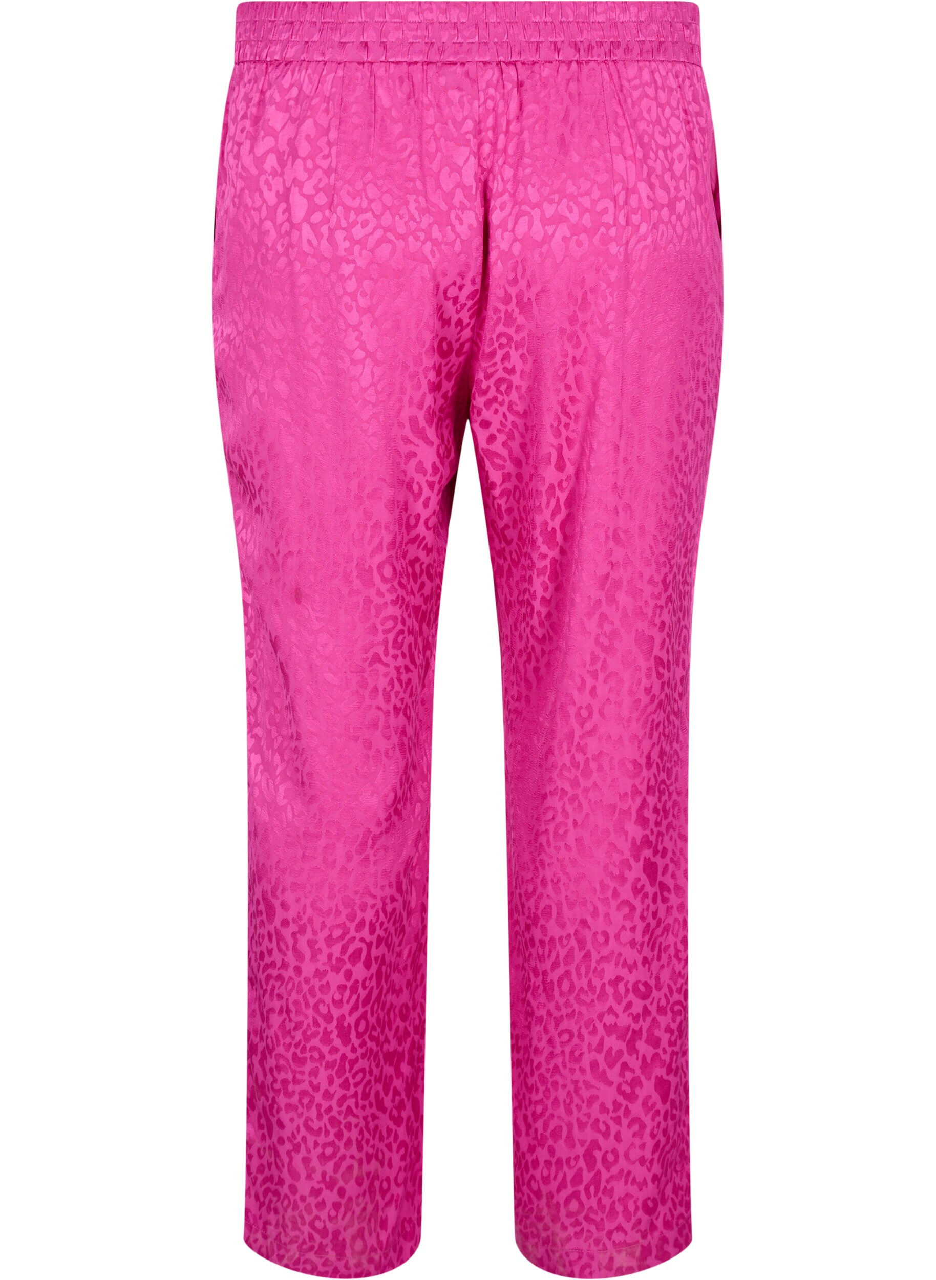 Zizzi Dubbelgestikte jacquard broek van viscose, Rose Violet, Packshot image number 1