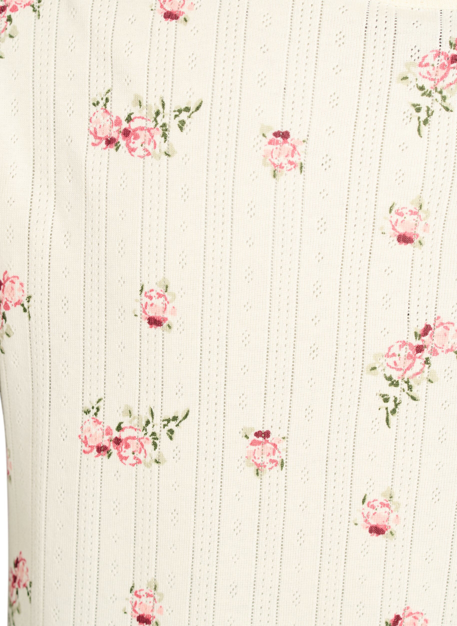 Zizzi Organisch katoenen pyjamashirt met kapmouwen, 9990, Packshot image number 3