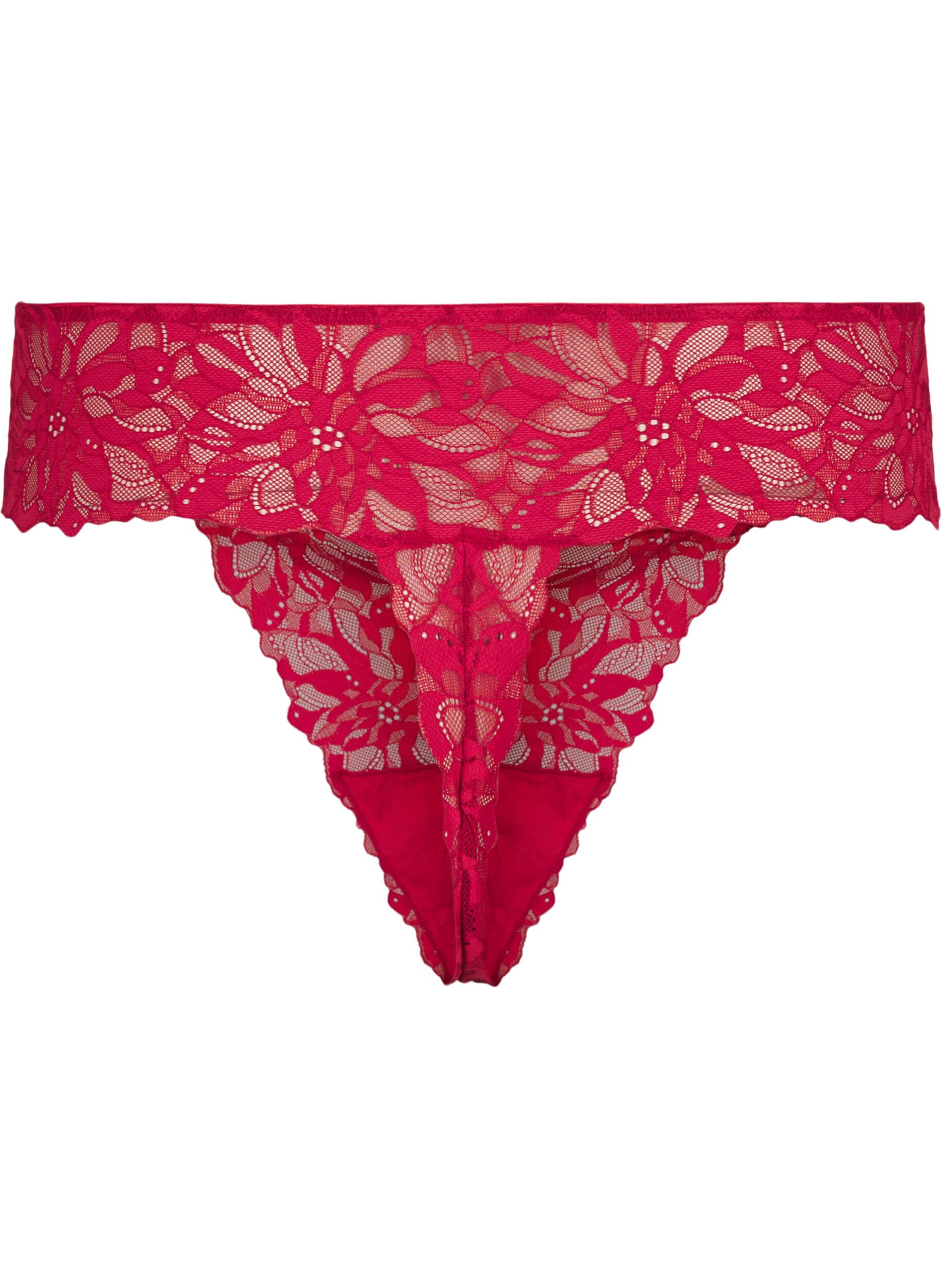 Zizzi Kantstring met een normale taille, Rood, Packshot image number 1