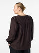 Viscose blouse met smock en geplooide details, Bruin, Model image number 2