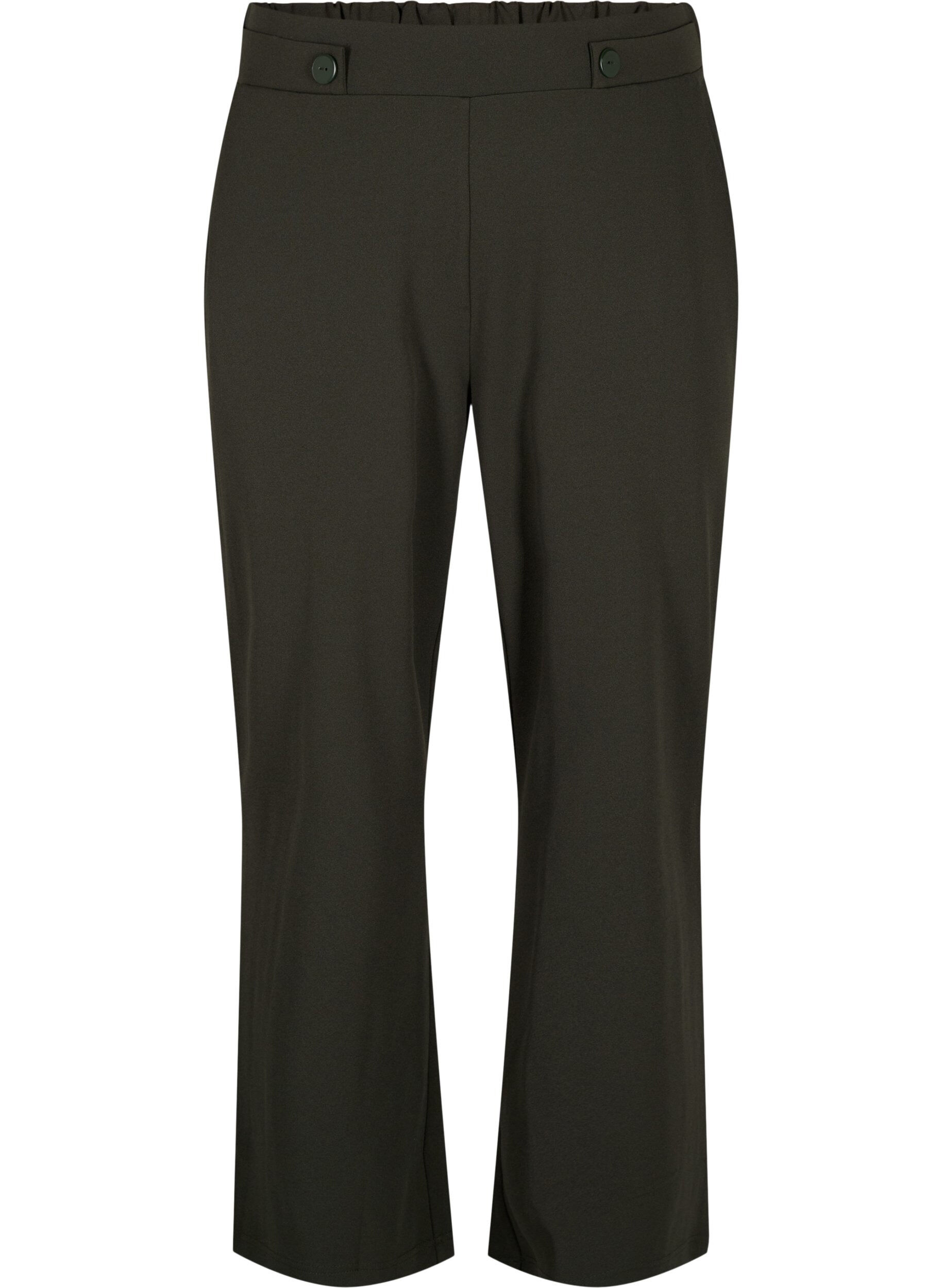 Zizzi Losse broek met zakken, Groen, Packshot image number 0