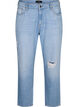 Mille mom fit jeans met scheuren, Light Blue, Packshot image number 0