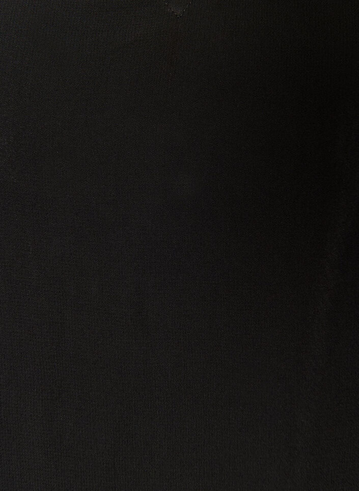 Viscose jurk met ruches en doorschijnende mouwen, Zwart, Packshot image number 2