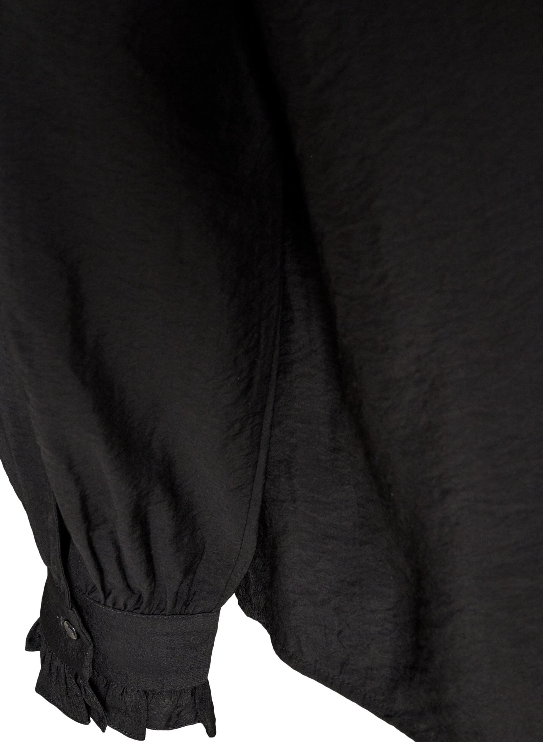 ZizziShirtblouse met geborduurde bloemapplicaties, Zwart, Packshot image number 3