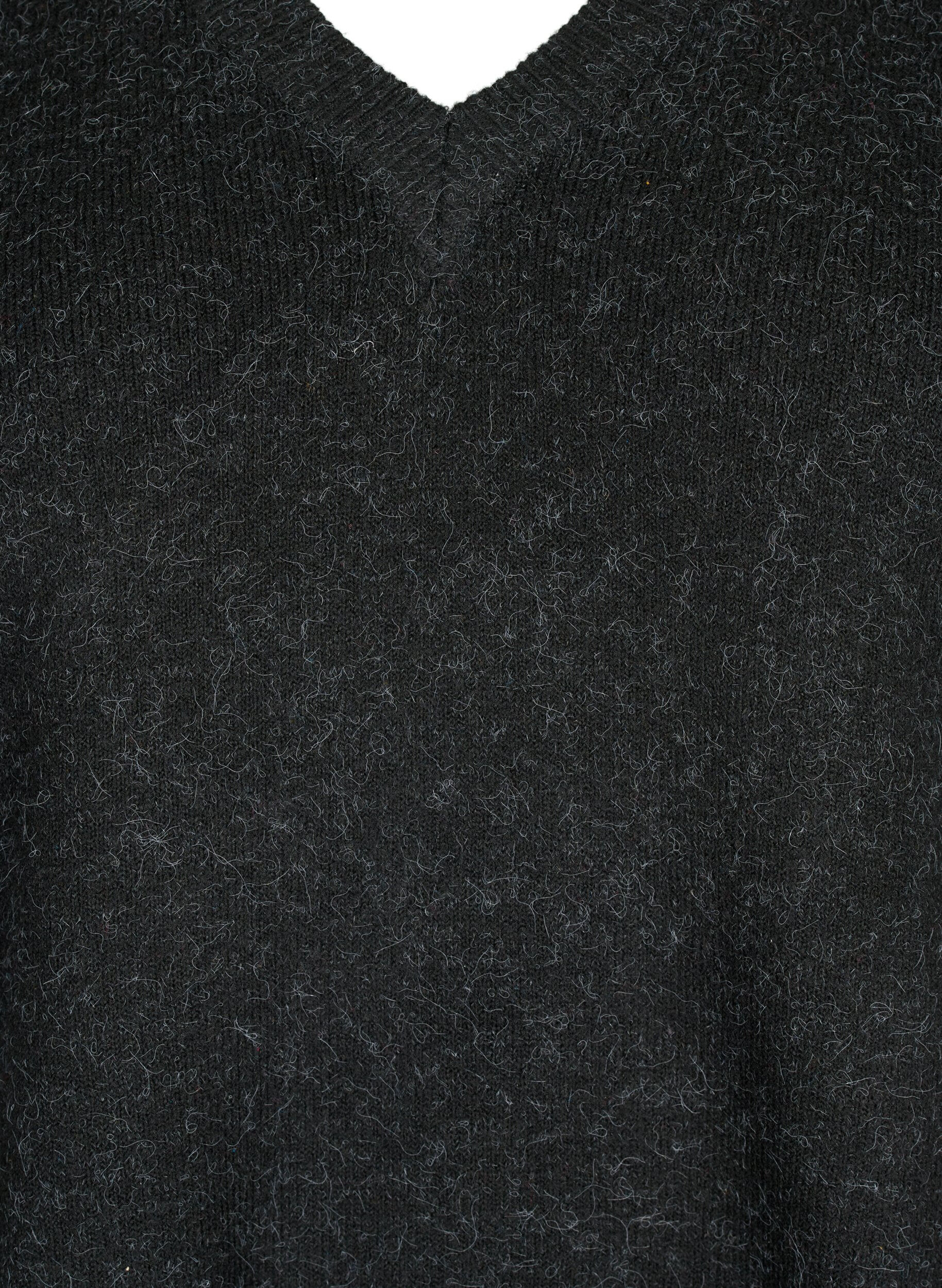 ZizziGemele&ecirc;rde trui met V-hals, Dark Grey Melange, Packshot image number 2