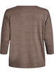 Jersey blouse met 3/4 mouwen, Bruin, Packshot image number 1