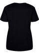 Katoenen T-shirt met strik, Black W. White, Packshot image number 1