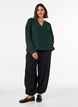 Blouse met ballonsilhouet en V-hals, Groen, Model image number 1