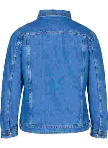 Spijkerjack met lange mouwen en klinknagels, Blue denim, Packshot image number 1