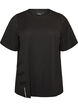 T-shirt met splitjes en decoratieve knoopsluitingen, Zwart, Packshot image number 0