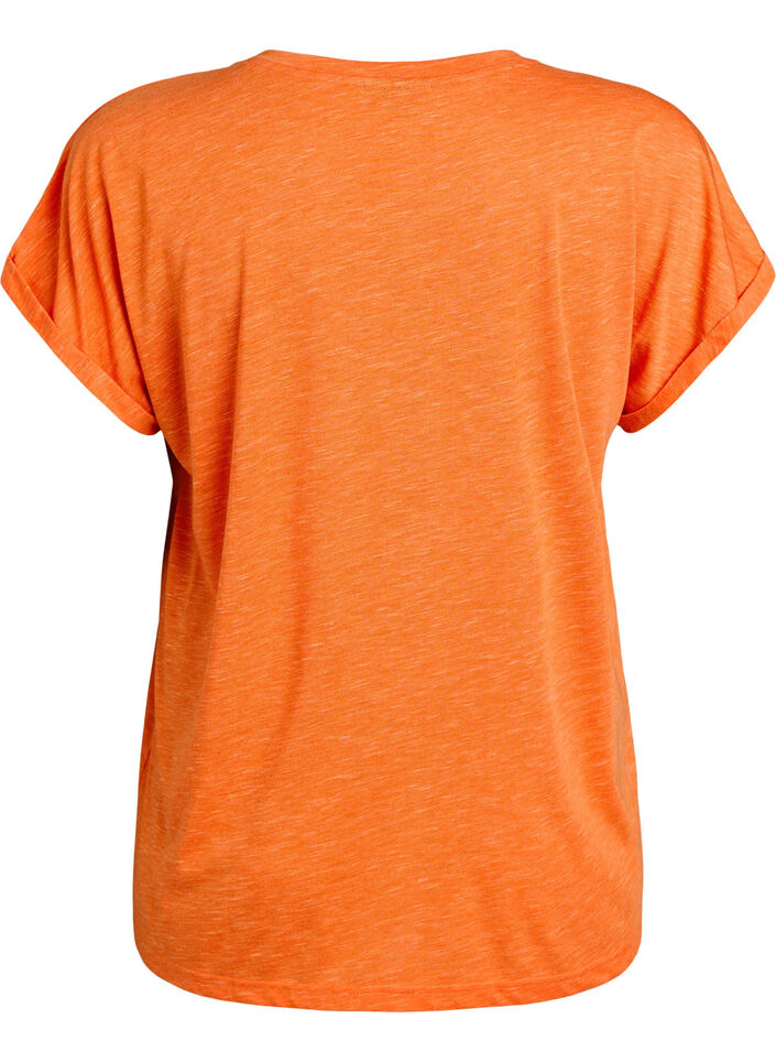 Losse workout T-shirt met korte mouwen, Oranje, Packshot image number 1