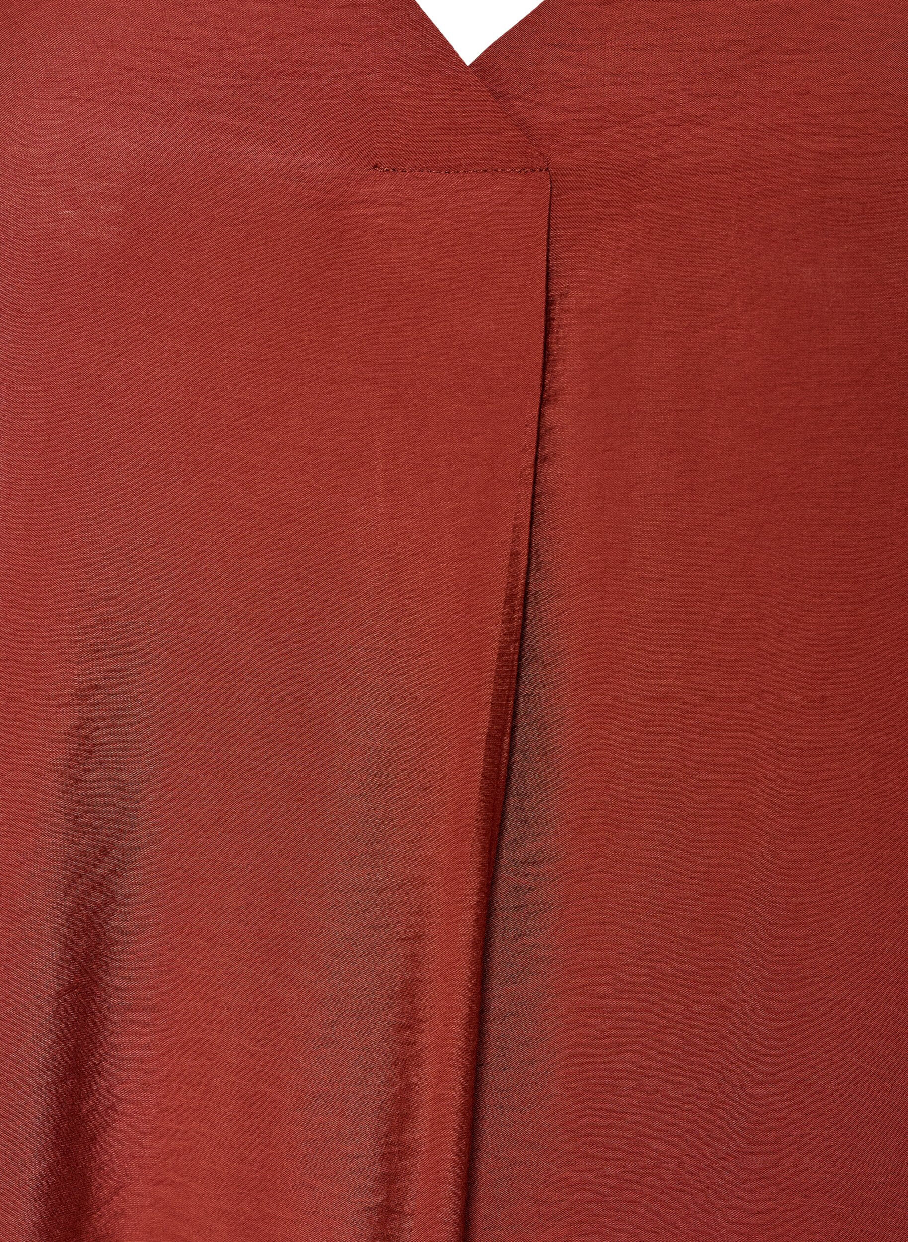 ZizziJurk met V-hals van viscose, Rood, Packshot image number 2