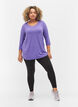 Sporttop met 3/4 mouwen, Paars, Model image number 1