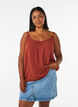 Strap top in viscose, Rood, Model image number 0