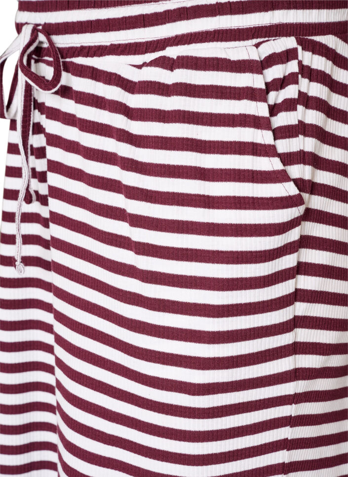 Gestreepte pyjamabroek met een high waist en wijde pijpen, Rood, Packshot image number 2