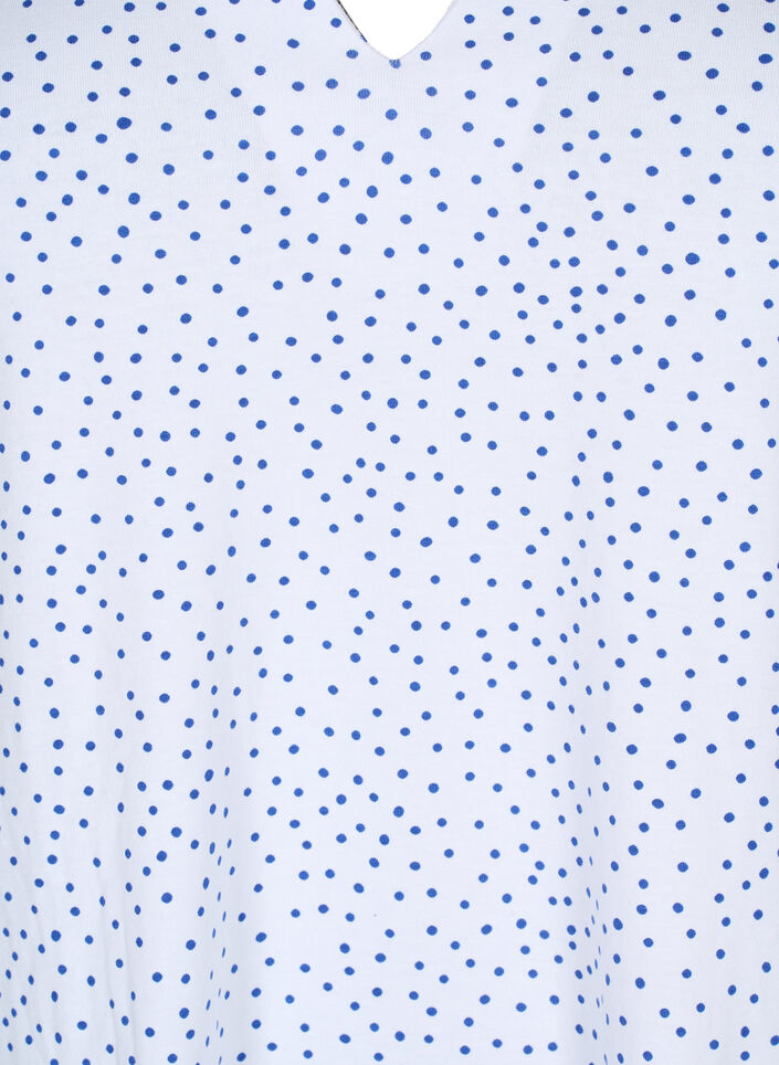 Katoenen t-shirt met stippen en V-hals, B.White/S.T.W Dot, Packshot image number 2