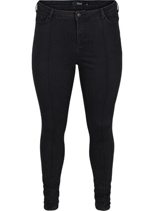 Super slim fit Amy jeans met piping, Black, Packshot image number 0