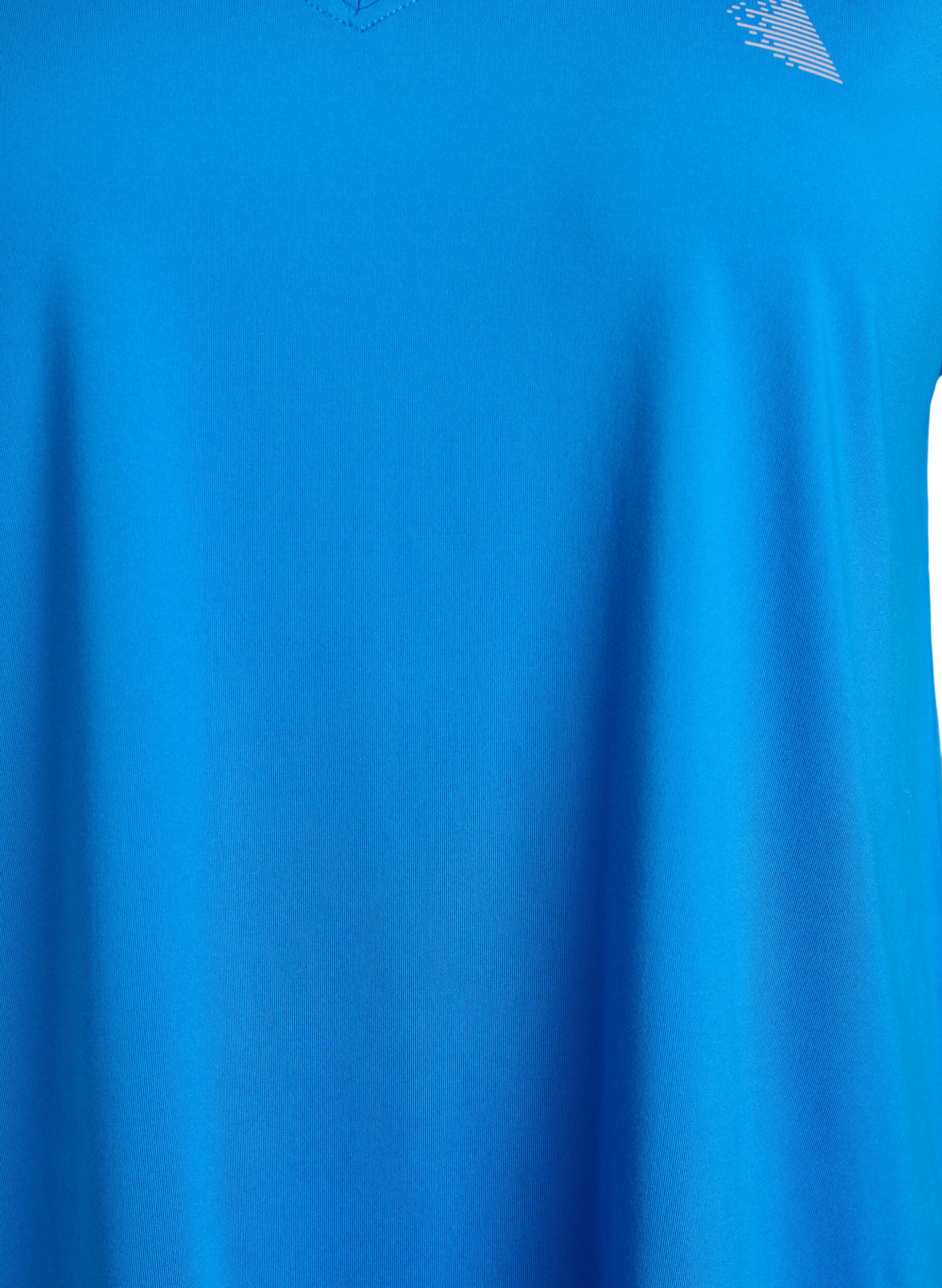 Zizzi Losvallend trainings-T-shirt met V-hals, Blauw, Packshot image number 2