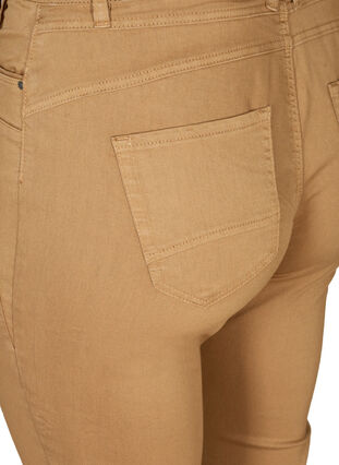 Nauwsluitende capri broek met knoopsluiting, Camel, Packshot image number 3