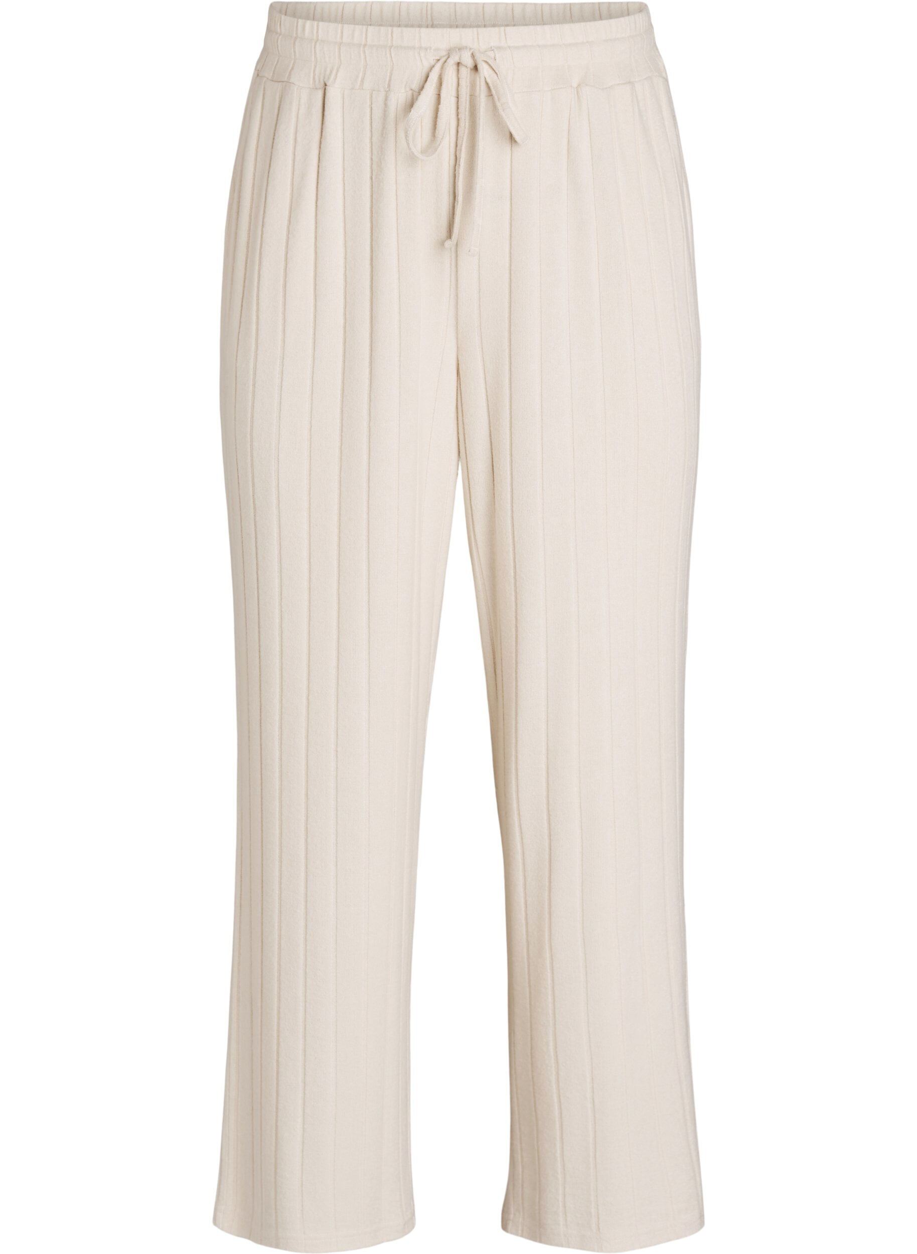 Geribde jersey lounge broek met hoge taille