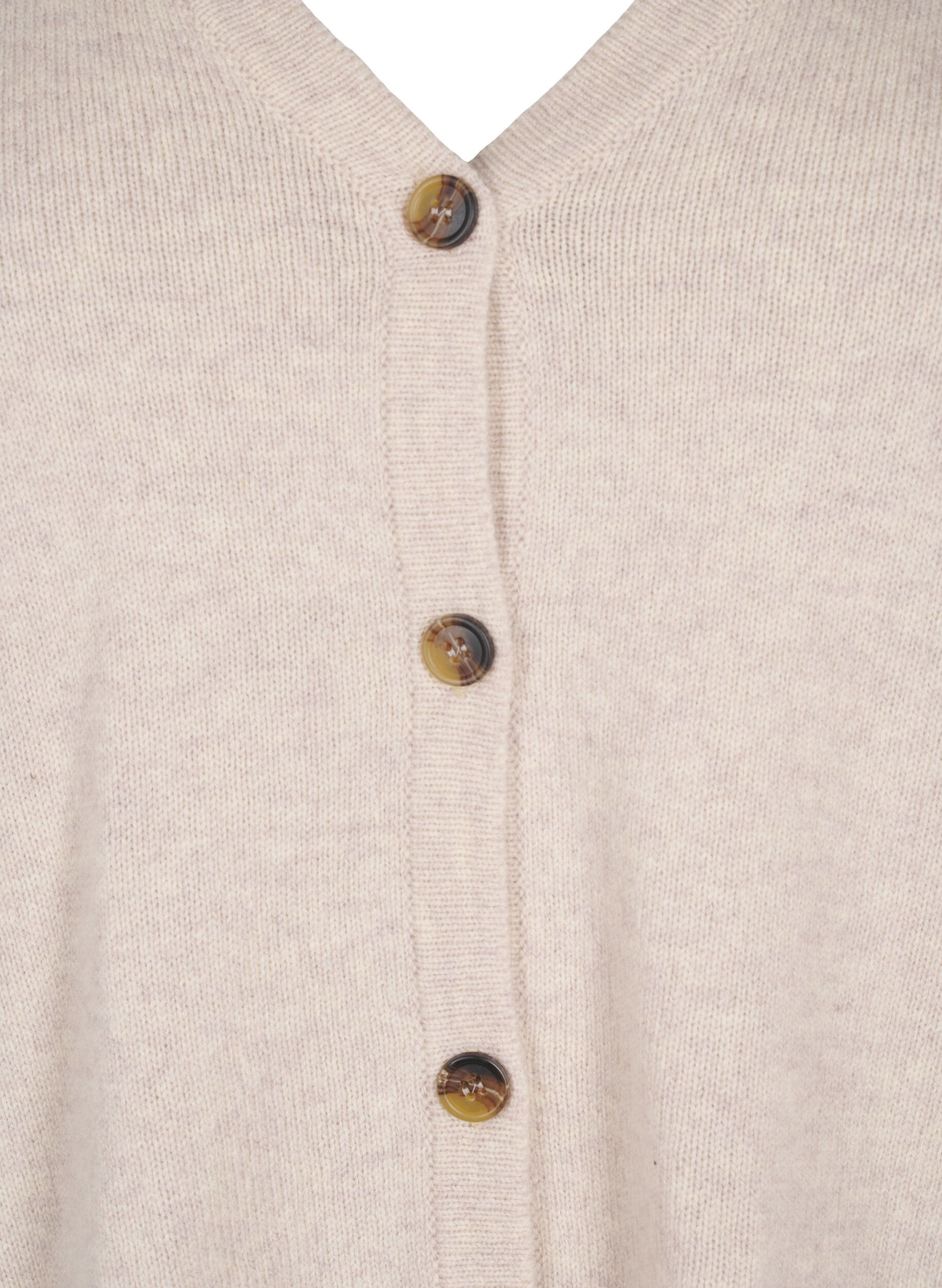 Zizzi Gebreide cardigan in merinowol, Pumice Stone Mel., Packshot image number 2