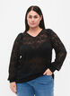Kanten blouse met lange mouw, Black, Model image number 0