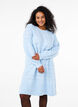 Gebreide jurk met splitjes en kantpatroon, Cashmere Blue Mel., Model image number 0