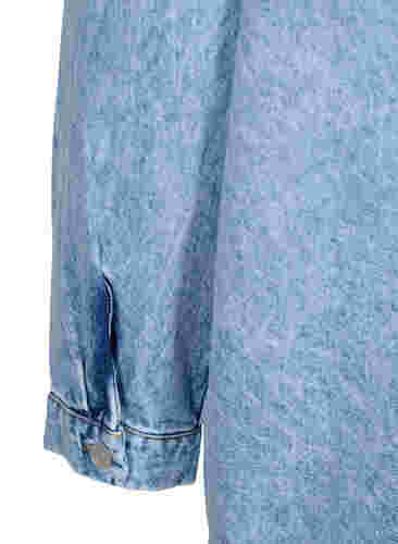Loszittend spijkerjack met knopen, Light blue denim, Packshot image number 4