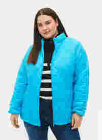 Doorgestikte jas met rits en zakken, River Blue, Model