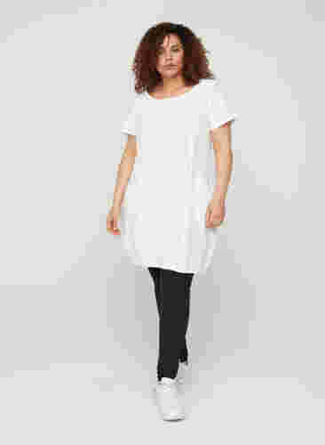 Katoenen jurk met korte mouwen, White, Model image number 2