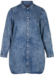 Lange blouse in lyocell, Denim blue stone wash