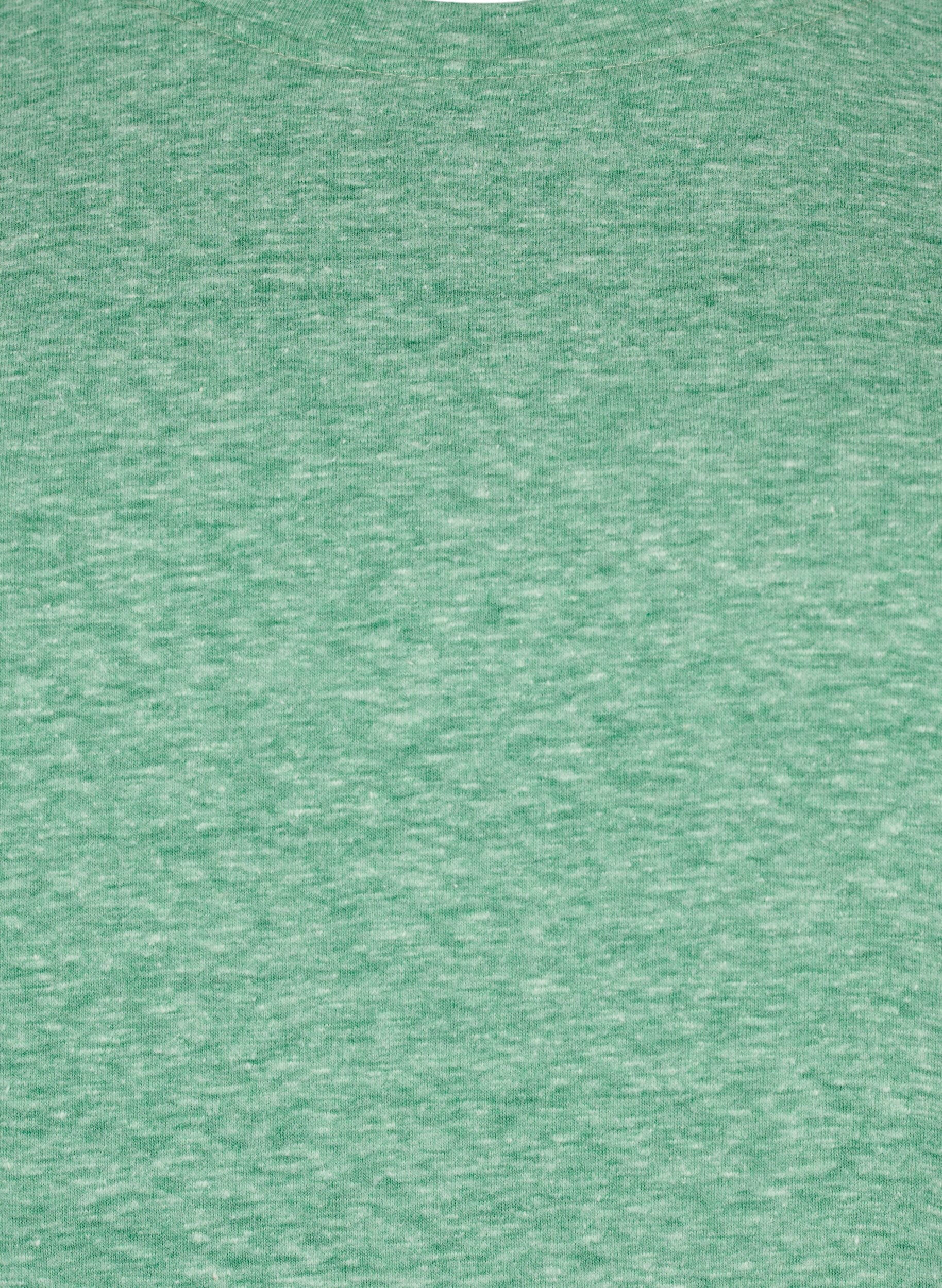 Zizzi Gem&ecirc;leerd T-shirt met korte mouwen, Groen, Packshot image number 2