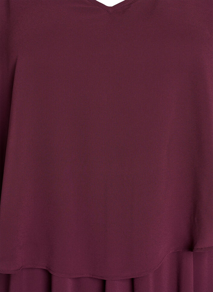 Maxi-jurk met korte mouwen en a-vorm, Rood, Packshot image number 2