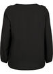 Blouse met lange mouwen en ruches, Black, Packshot image number 1
